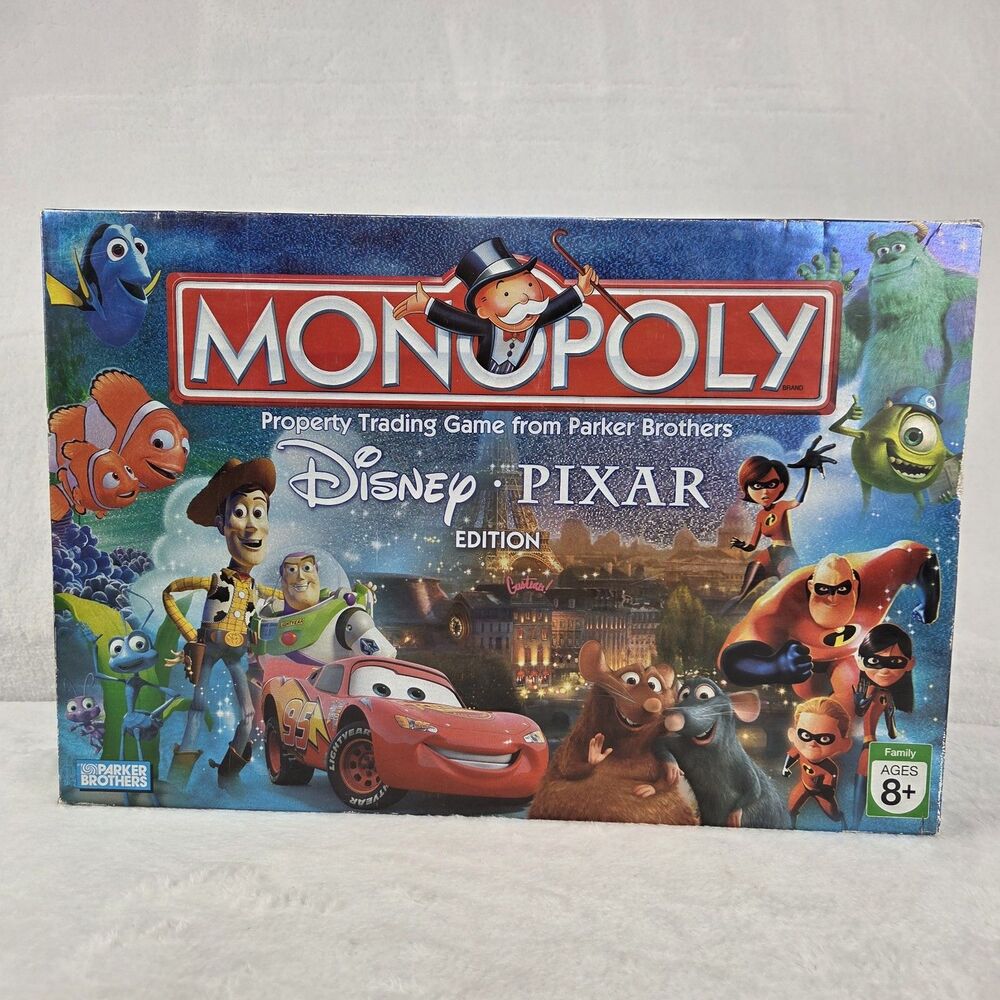 Monopoly‎ Disney Pixar Edition 2007 Parker Brothers Complete No Instructions
